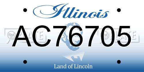 AC76705 Illinois License Plate