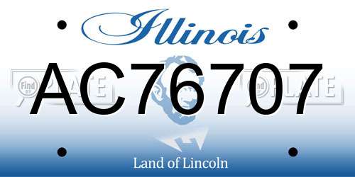 AC76707 Illinois License Plate