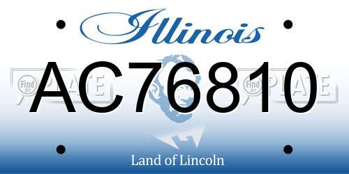 AC76810 Illinois License Plate