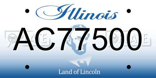 AC77500 Illinois License Plate