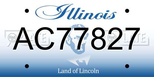 AC77827 Illinois License Plate