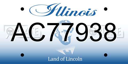 AC77938 Illinois License Plate