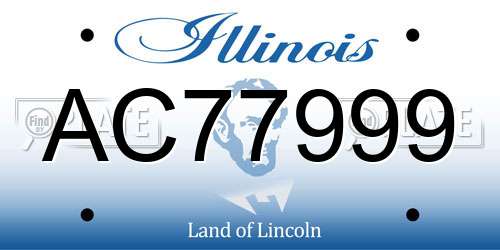AC77999 Illinois License Plate