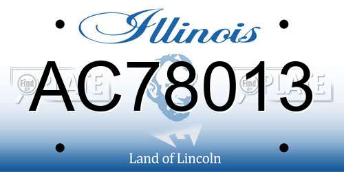AC78013 Illinois License Plate
