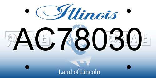 AC78030 Illinois License Plate
