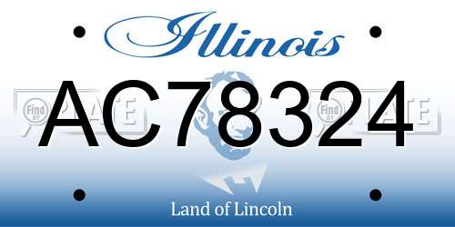 AC78324 Illinois License Plate