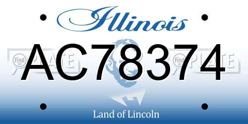 AC78374 Illinois License Plate