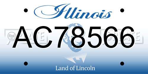AC78566 Illinois License Plate
