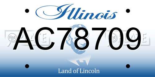 AC78709 Illinois License Plate