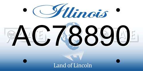 AC78890 Illinois License Plate