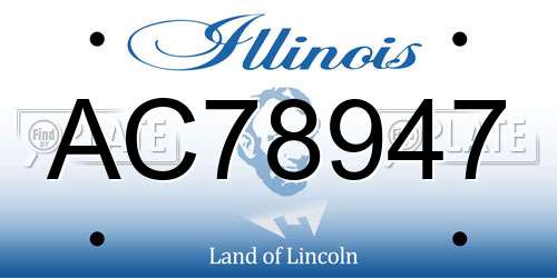 AC78947 Illinois License Plate