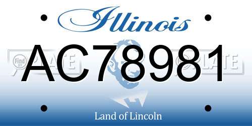 AC78981 Illinois License Plate