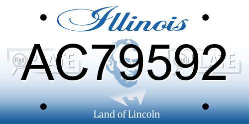 AC79592 Illinois License Plate