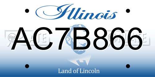 AC7B866 Illinois License Plate