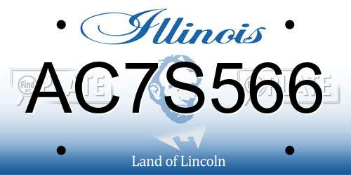 AC7S566 Illinois License Plate