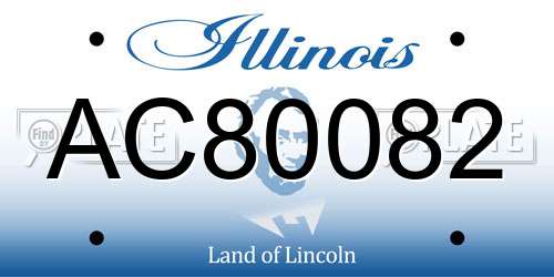 AC80082 Illinois License Plate