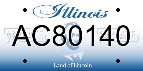 AC80140 Illinois License Plate