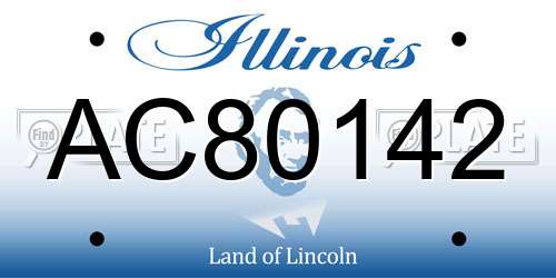 AC80142 Illinois License Plate