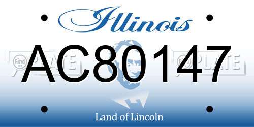 AC80147 Illinois License Plate