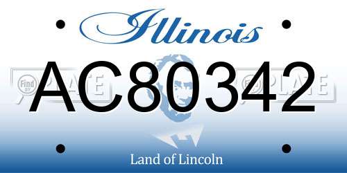AC80342 Illinois License Plate