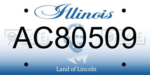 AC80509 Illinois License Plate