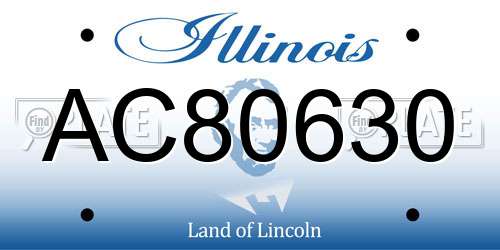 AC80630 Illinois License Plate