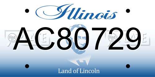 AC80729 Illinois License Plate
