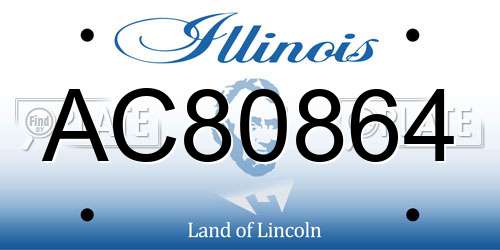 AC80864 Illinois License Plate