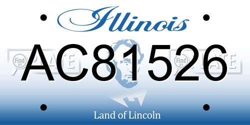 AC81526 Illinois License Plate