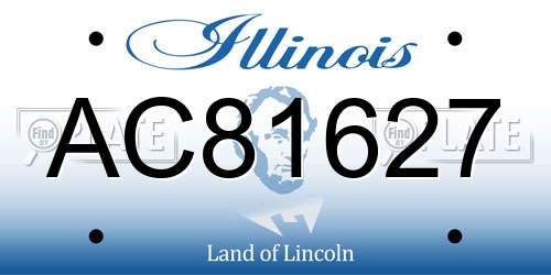 AC81627 Illinois License Plate