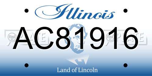 AC81916 Illinois License Plate