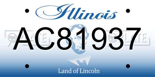 AC81937 Illinois License Plate