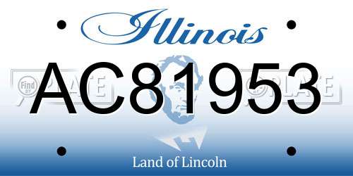 AC81953 Illinois License Plate