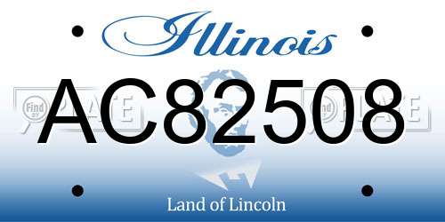 AC82508 Illinois License Plate