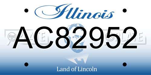 AC82952 Illinois License Plate