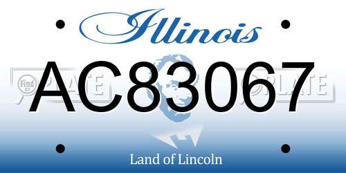 AC83067 Illinois License Plate
