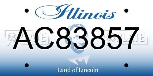 AC83857 Illinois License Plate