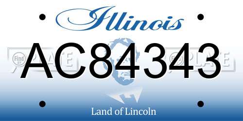AC84343 Illinois License Plate
