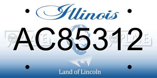 AC85312 Illinois License Plate