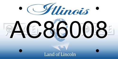 AC86008 Illinois License Plate