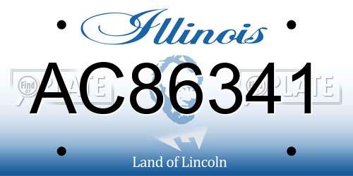 AC86341 Illinois License Plate