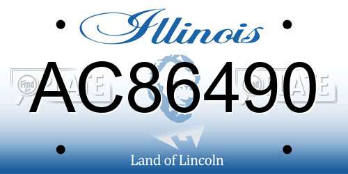 AC86490 Illinois License Plate