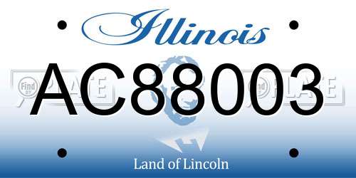 AC88003 Illinois License Plate