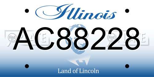 AC88228 Illinois License Plate