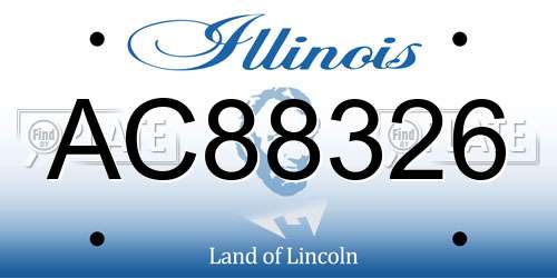 AC88326 Illinois License Plate
