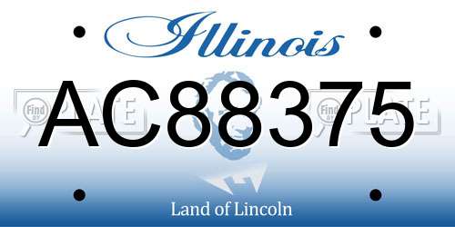 AC88375 Illinois License Plate