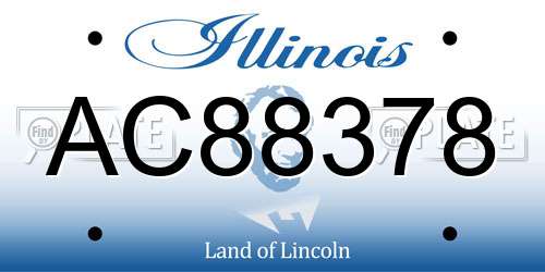 AC88378 Illinois License Plate