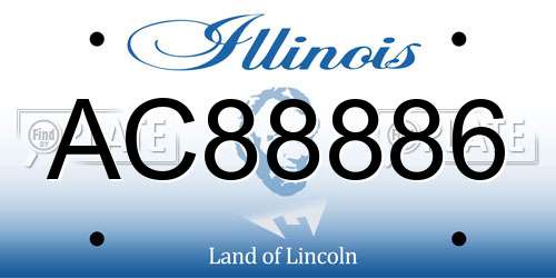 AC88886 Illinois License Plate