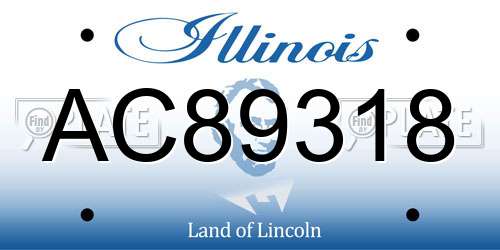 AC89318 Illinois License Plate