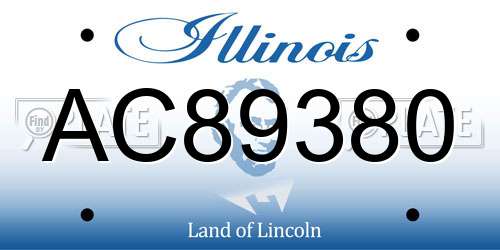 AC89380 Illinois License Plate